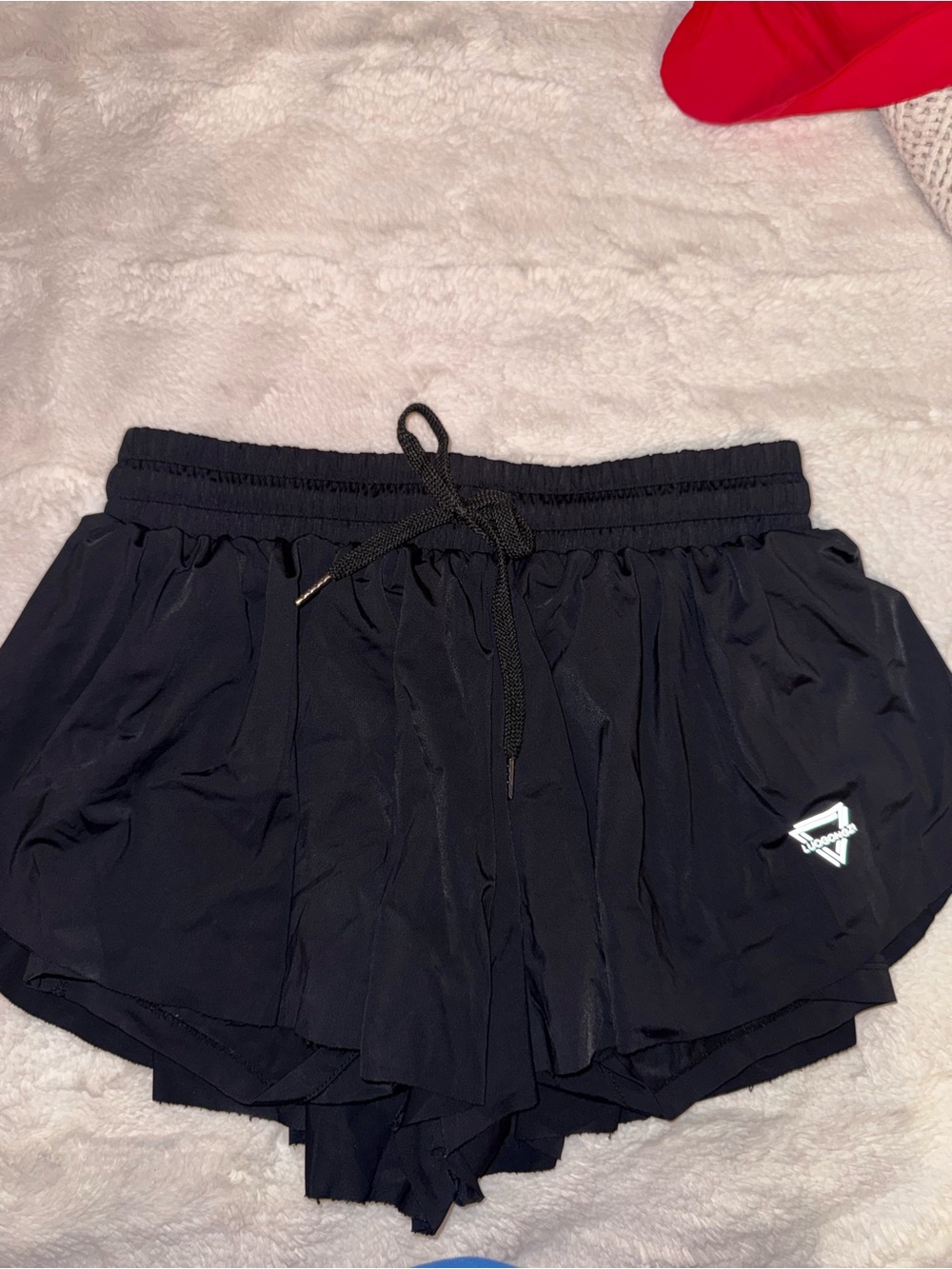Women’s Black Athletic Shorts with Drawstring